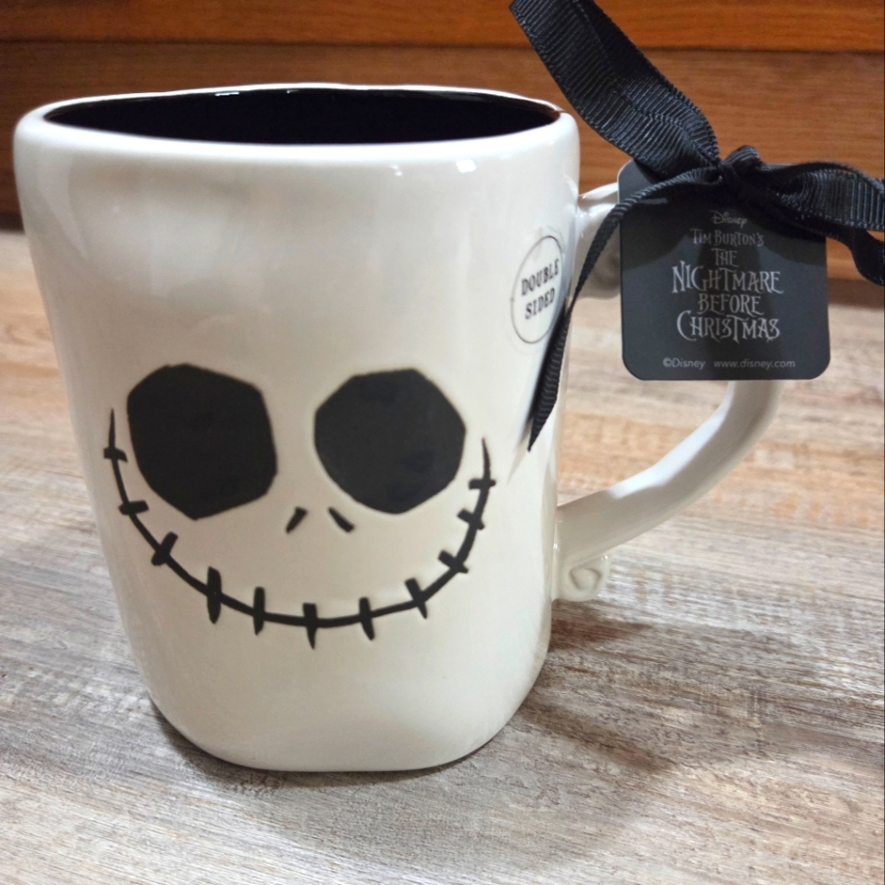 Rae Dunn Disney Black and White Jack Skellington Mug